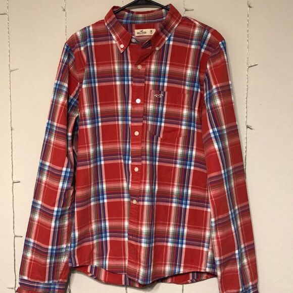 NWOT Hollister Plaid Long Sleeved Short - Picture 1 of 4